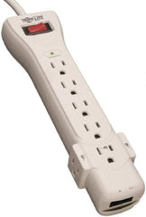 Tripp-Lite - 7 Outlets, 120 VAC15 Amps, 6' Cord, Power Outlet Strip - Floor, Keyhole Mount, 5-15 NEMA Configuration, 10.3" Strip - USA Tool & Supply