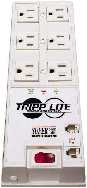 Tripp-Lite - 6 Outlets, 120 VAC15 Amps, 6' Cord, Power Outlet Strip - Floor, Keyhole Mount, 5-15 NEMA Configuration, 9-1/2" Strip - USA Tool & Supply