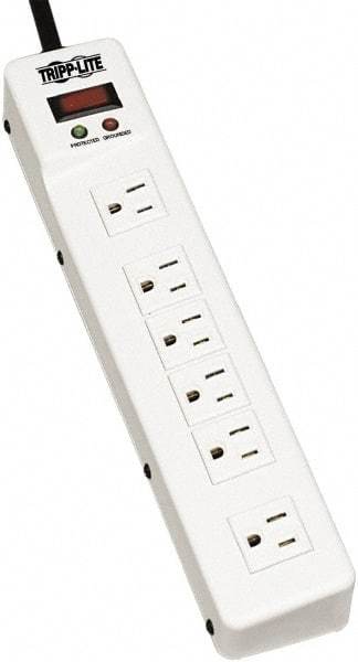 Tripp-Lite - 6 Outlets, 120 VAC15 Amps, 6' Cord, Power Outlet Strip - Floor, Keyhole Mount, 5-15 NEMA Configuration, 2-1/4" Strip - USA Tool & Supply