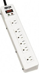 Tripp-Lite - 6 Outlets, 120 VAC15 Amps, 6' Cord, Power Outlet Strip - Floor, Keyhole Mount, 5-15 NEMA Configuration, 2-1/4" Strip - USA Tool & Supply