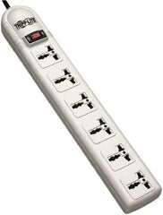 Tripp-Lite - 6 Outlets, 120 VAC10 Amps, 4' Cord, Power Outlet Strip - Floor, Keyhole Mount, British NEMA Configuration, 2-1/2" Strip - USA Tool & Supply
