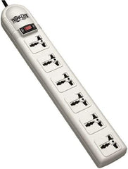 Tripp-Lite - 6 Outlets, 120 VAC10 Amps, 4' Cord, Power Outlet Strip - Floor, Keyhole Mount, British NEMA Configuration, 2-1/2" Strip - USA Tool & Supply