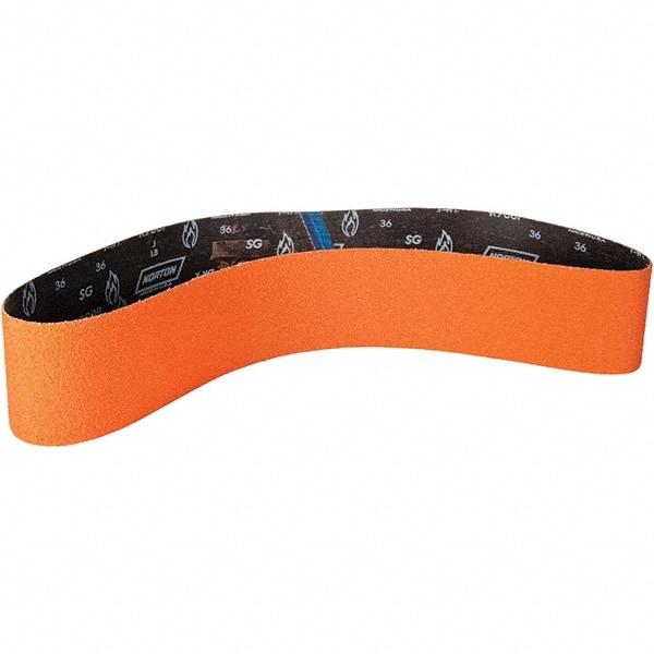 Norton - 4" Wide x 54" OAL, 60 Grit, Ceramic Abrasive Belt - Ceramic, Coated, Y Weighted Cloth Backing - USA Tool & Supply