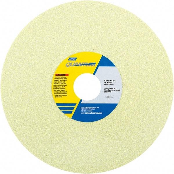 Norton - 8" Diam x 1-1/4" Hole x 1/2" Thick, J Hardness, 60 Grit Surface Grinding Wheel - Ceramic, Type 1, Medium Grade, 3,600 Max RPM - USA Tool & Supply