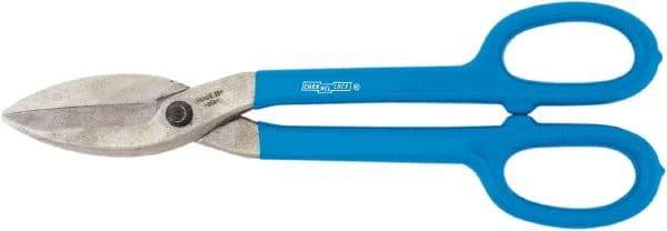 Channellock - 3" Length of Cut, Straight Pattern Tinner's Snip - 12.6" OAL, Dipped Vinyl Handle, High Carbon Steel Blade - USA Tool & Supply