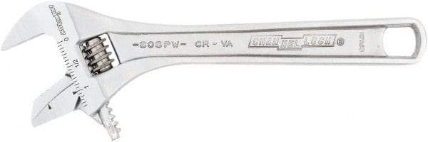 Channellock - 1-5/16" Jaw Capacity, 8" Standard Adjustable Wrench - Chrome Vanadium Steel, Chrome Finish, 8-1/4" OAL - USA Tool & Supply