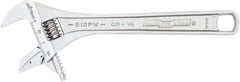 Channellock - 1-9/16" Jaw Capacity, 10" Standard Adjustable Wrench - Chrome Vanadium Steel, Chrome Finish, 10-1/4" OAL - USA Tool & Supply