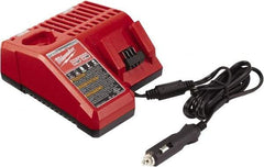 Milwaukee Tool - 12 & 18 Volt, 1 Battery Lithium-Ion Power Tool Charger - 3 hr to Charge, Vehicle Outlet Power Source - USA Tool & Supply