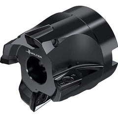 Walter - 5 Inserts, 80mm Cut Diam, 27mm Arbor Diam, Indexable Square-Shoulder Face Mill - 0° Lead Angle, 60mm High, Through Coolant, Series M2131-B1 - USA Tool & Supply