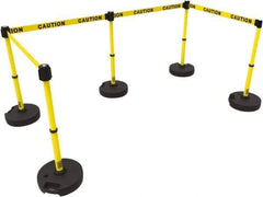 Banner Stakes - 42" High Plastic Pedestrian Barrier - 15' Long Rope - USA Tool & Supply