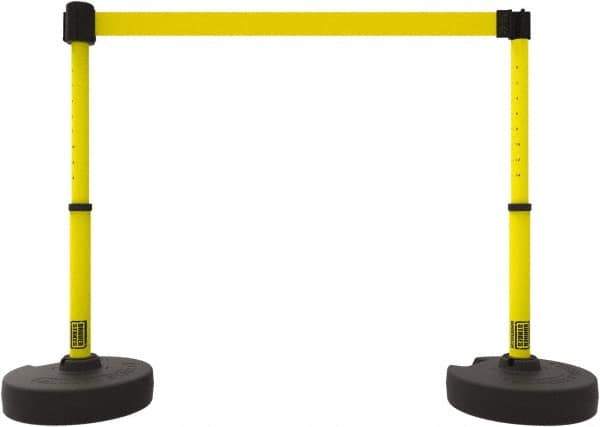 Banner Stakes - 42" High Plastic Pedestrian Barrier - 15' Long Rope - USA Tool & Supply