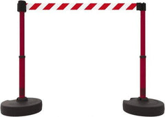 Banner Stakes - 42" High Plastic Pedestrian Barrier - 15' Long Rope - USA Tool & Supply