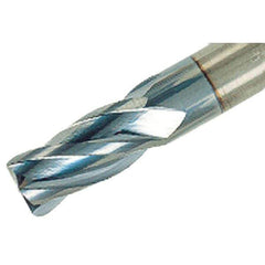 Iscar - 8mm, 20mm LOC, 8mm Shank Diam, 63mm OAL, 4 Flute, Solid Carbide Square End Mill - Single End, TiAlN Finish, Spiral Flute, 30° Helix, Right Hand Cut, Right Hand Flute - USA Tool & Supply