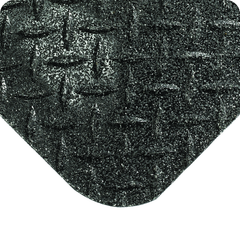 Diamond Plate with GritWorks Floor Mat - 3' x 5' x 9/16" Thick - (Black Diamond Plate Sponge Cote Coating) - USA Tool & Supply