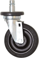 Eagle MHC - 5" Diam x 1-1/4" Wide x 8-1/4" OAH Stem Mount Swivel Caster - Rubber, 300 Lb Capacity, Plain Bearing, 1" Round Stem - USA Tool & Supply