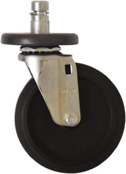 Eagle MHC - 5" Diam x 1" Wide x 7-3/4" OAH Stem Mount Swivel Caster - Rubber, 125 Lb Capacity, Plain Bearing, 1" Round Stem - USA Tool & Supply