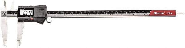 Starrett - 0 to 12" Range 0.0005" Resolution, Electronic Caliper - Stainless Steel with 2-1/2" Stainless Steel Jaws - USA Tool & Supply