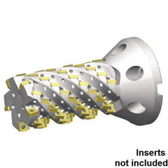 Kennametal - 115 Inserts, 3" Cut Diam, 46.2mm Arbor Diam, 9.2938" Max Depth of Cut, Indexable Square-Shoulder Face Mill - 0° Lead Angle, 11-1/2" High, SNHJ1206.. Insert Compatibility, Through Coolant, Series HARVI Ultra 8X - USA Tool & Supply