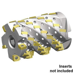 Kennametal - 40 Inserts, 3" Cut Diam, 1-1/4" Arbor Diam, 3.053" Max Depth of Cut, Indexable Square-Shoulder Face Mill - 0° Lead Angle, 3-1/2" High, SNHJ1206.. Insert Compatibility, Through Coolant, Series HARVI Ultra 8X - USA Tool & Supply