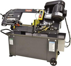 Dake - 9 x 12" Max Capacity, Manual Step Pulley Horizontal Bandsaw - 98 to 328 SFPM Blade Speed, 110 Volts, 45°, 1 hp, 1 Phase - USA Tool & Supply