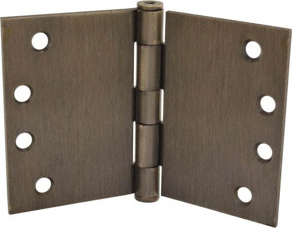 Hager - 6" Wide x 4" High Square Corner Residential Hinge - Square Edge, Steel, Oil Rubbed Bronze Finish - USA Tool & Supply