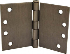 Hager - 6" Wide x 4" High Square Corner Residential Hinge - Square Edge, Steel, Oil Rubbed Bronze Finish - USA Tool & Supply