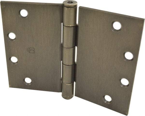 Hager - 6" Wide x 4-1/2" High Square Corner Residential Hinge - Square Edge, Steel, Oil Rubbed Bronze Finish - USA Tool & Supply