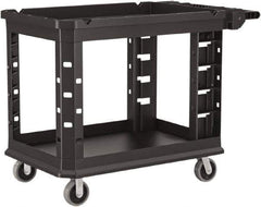 Suncast - 500 Lb Capacity, 26-1/2" Wide x 47-25/32" Long x 34-13/16" High Standard Utility Cart - 2 Shelf, Structural Foam, 2 Swivel, 2 Fixed/Locking Casters - USA Tool & Supply