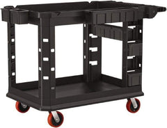 Suncast - 500 Lb Capacity, 26-1/2" Wide x 47-1/16" Long x 34-13/16" High Standard Utility Cart - 2 Shelf, Structural Foam, 4 Swivel Casters - USA Tool & Supply