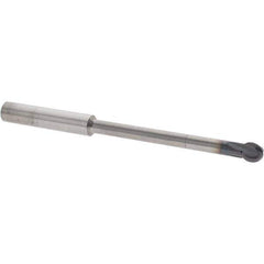 Accupro - 5/16" Diam, 0.266" LOC, 4 Flute Solid Carbide Ball End Mill - nACo Finish, Single End, 4" OAL, 5/16" Shank Diam, Undercutting - USA Tool & Supply