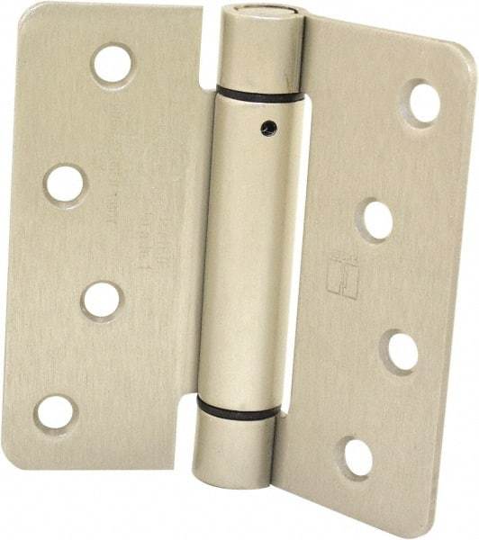 Hager - 4" Wide x 4" High Special Residential Residential Hinge - Round Edge, Steel, Satin Nickel Finish - USA Tool & Supply