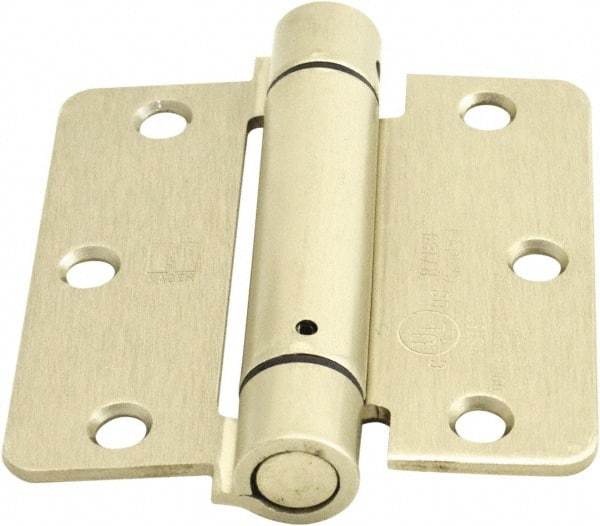 Hager - 3-1/2" Wide x 3-1/2" High Special Residential Residential Hinge - Round Edge, Steel, Satin Nickel Finish - USA Tool & Supply