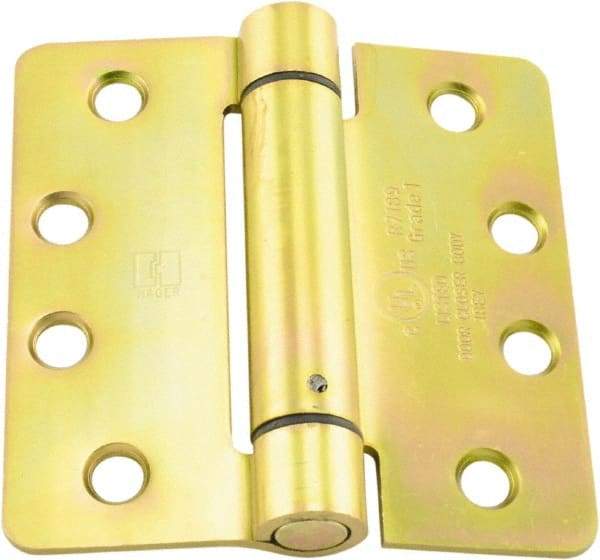 Hager - 4" Wide x 4" High Standard Weight Ball Bearing Residential Hinge - Round Edge, Steel, Zinc Finish - USA Tool & Supply