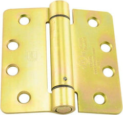 Hager - 4" Wide x 4" High Standard Weight Ball Bearing Residential Hinge - Round Edge, Steel, Zinc Finish - USA Tool & Supply