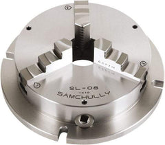 Samchully - 3 Jaw, 305mm Diam, Self Centering Manual Lathe Chuck - Plain Back Mount, Adjustable, 100mm Through Hole Diam, Forged Steel - USA Tool & Supply