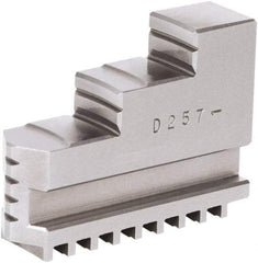 Samchully - 4" Max Chuck Diam Compatibility, Steel Square Serrated Hard Lathe Top Jaws - 2 Steps, 14mm Wide x 42mm Long x 28mm High - USA Tool & Supply