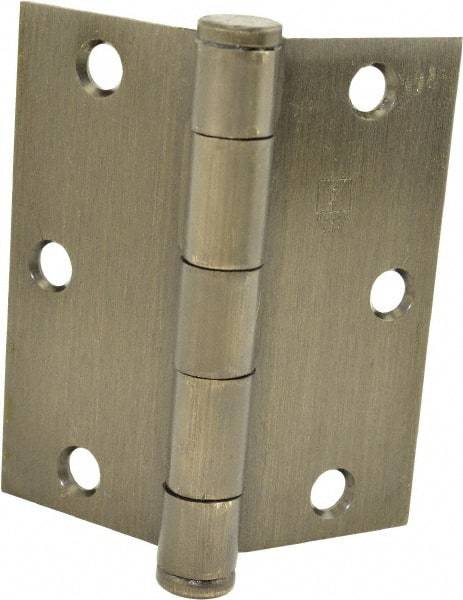 Hager - 3-1/2" Long x 3-1/2" Wide x 0.062" Thick, Steel Full Mortise Hinge - Oil Rubbed Bronze Finish, 5 Knuckles - USA Tool & Supply