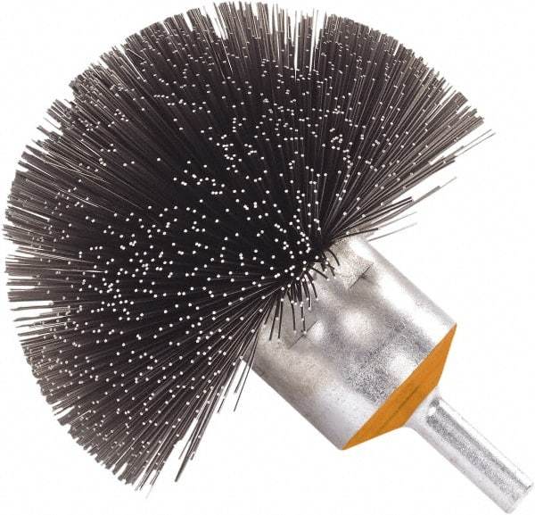 WALTER Surface Technologies - 2" Brush Diam, Crimped, End Brush - 1/4" Diam Shank, 2" Pilot Diam, 20,000 Max RPM - USA Tool & Supply