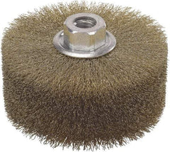 WALTER Surface Technologies - 4-1/2" OD, 5/8-11 Arbor Hole, Crimped Stainless Steel Wheel Brush - 2" Face Width, 1" Trim Length, 0.01" Filament Diam, 4,000 RPM - USA Tool & Supply