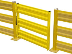 Steel King - Steel Self Closing Rail Safety Gate - Fits 48" Clear Opening, 43-3/4" Wide x 39" Door Height, 103 Lb, Safety Yellow - USA Tool & Supply