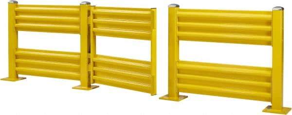 Steel King - Steel Self Closing Rail Safety Gate - Fits 48" Clear Opening, 43-3/4" Wide x 39" Door Height, 100 Lb, Safety Yellow - USA Tool & Supply