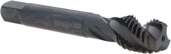 Emuge - 5/8-11 UNC 3 Flute 2B Modified Bottoming Spiral Flute Tap - Cobalt, Oxide Finish, 3-13/16" OAL, Right Hand Flute, Right Hand Thread, Series Enorm - USA Tool & Supply