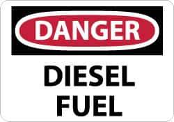 NMC - "Danger - Diesel Fuel", 7" Long x 10" Wide, Aluminum Safety Sign - Rectangle, 0.04" Thick, Use for Hazardous Materials - USA Tool & Supply