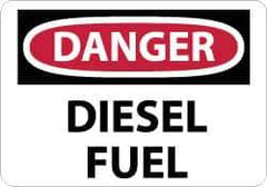 NMC - "Danger - Diesel Fuel", 10" Long x 14" Wide, Rigid Plastic Safety Sign - Rectangle, 0.05" Thick, Use for Hazardous Materials - USA Tool & Supply