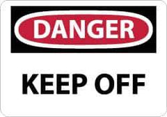 NMC - "Danger - Keep Off", 10" Long x 14" Wide, Aluminum Safety Sign - Rectangle, 0.04" Thick, Use for Hazardous Materials - USA Tool & Supply