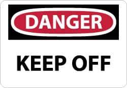 NMC - "Danger - Keep Off", 7" Long x 10" Wide, Rigid Plastic Safety Sign - Rectangle, 0.05" Thick, Use for Hazardous Materials - USA Tool & Supply