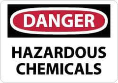 NMC - "Danger - Hazardous Chemicals", 10" Long x 14" Wide, Rigid Plastic Safety Sign - Rectangle, 0.05" Thick, Use for Hazardous Materials - USA Tool & Supply