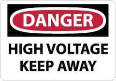 NMC - "Danger - High Voltage - Keep Away", 10" Long x 14" Wide, Aluminum Safety Sign - Rectangle, 0.04" Thick, Use for Accident Prevention - USA Tool & Supply
