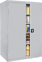 Sandusky Lee - 5 Shelf Locking Storage Cabinet - Steel, 46" Wide x 24" Deep x 72" High, Gray - USA Tool & Supply