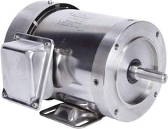 Leeson - 1 Max hp, 3,600 Max RPM, Premium Efficient Electric AC DC Motor - 230/460 V Input, Three Phase, 56HC Frame, 5/8" Shaft Diam, C-Face with Base Mount, TEFC Enclosure - USA Tool & Supply